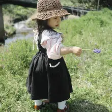 INS/ хлопковые платья для маленьких девочек; модное Повседневное платье без рукавов; детская весенняя одежда в Корейском стиле; 6 шт./лот;