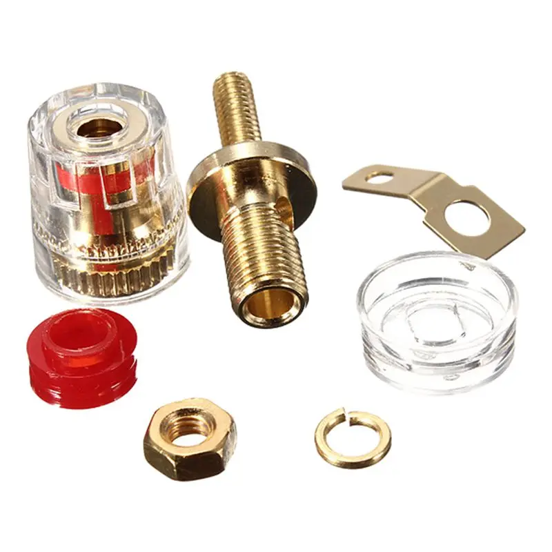 

New New 4Pc Amplifier Speaker Terminal Binding Post 4mm Banana Plug Jack