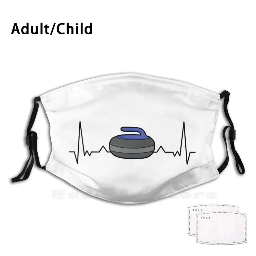 

Curling Heartbeat Stick Shooting Stick Shooter Print Washable Filter Anti Dust Mouth Mask Curling Idea Curling Hall Curling