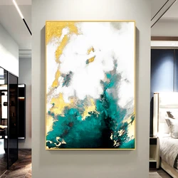 Pure Handmade Canvas Oil Painting Abstract Golden Wall Hanging Decoration Art Mural Living Room Bedroom Decor Artwork No Framed