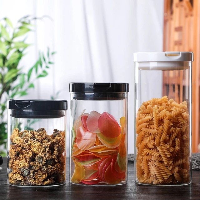 Glass Storage Jar with Lids Kitchen Organization Sealed Container