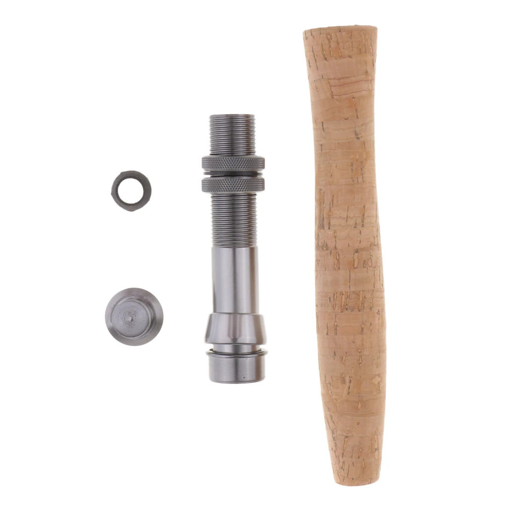 2x Cork Fly Fishing Rod Handle Grip with Reel Seat for Rod Building Fishing Rod Handle Grip with Reel Seat