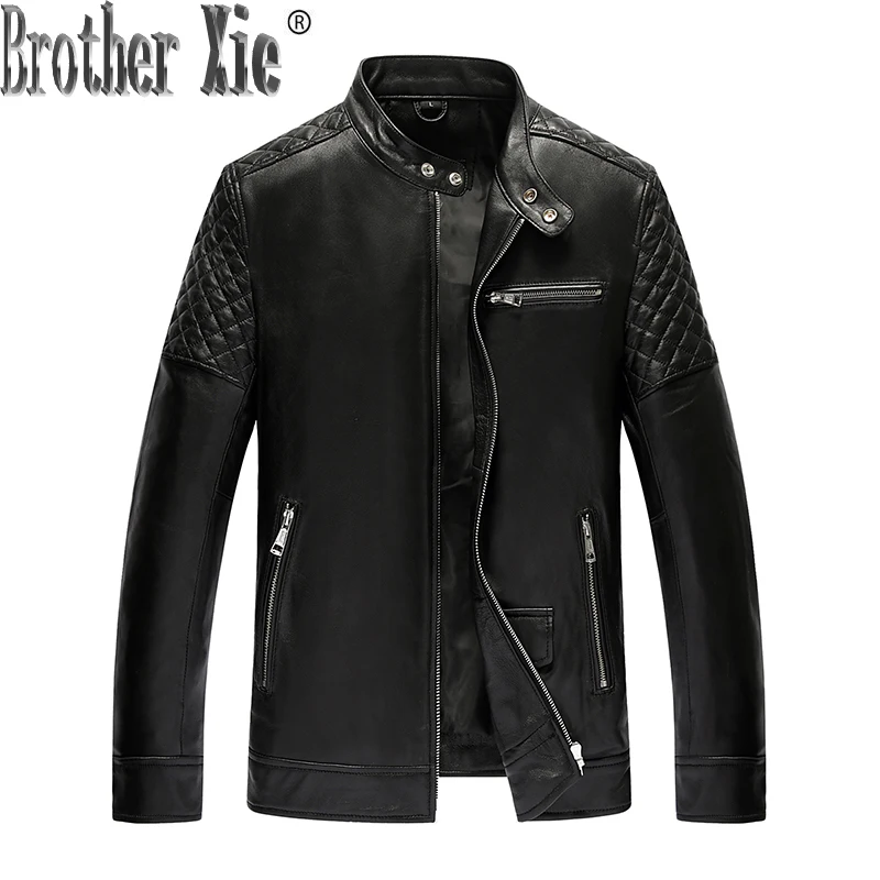 

Spring Autumn Genuine Leather Jacket Men Clothes 2020 Sheepskin Coat for Men Plus Size Men Leather Jacket 13-810 KJ1003