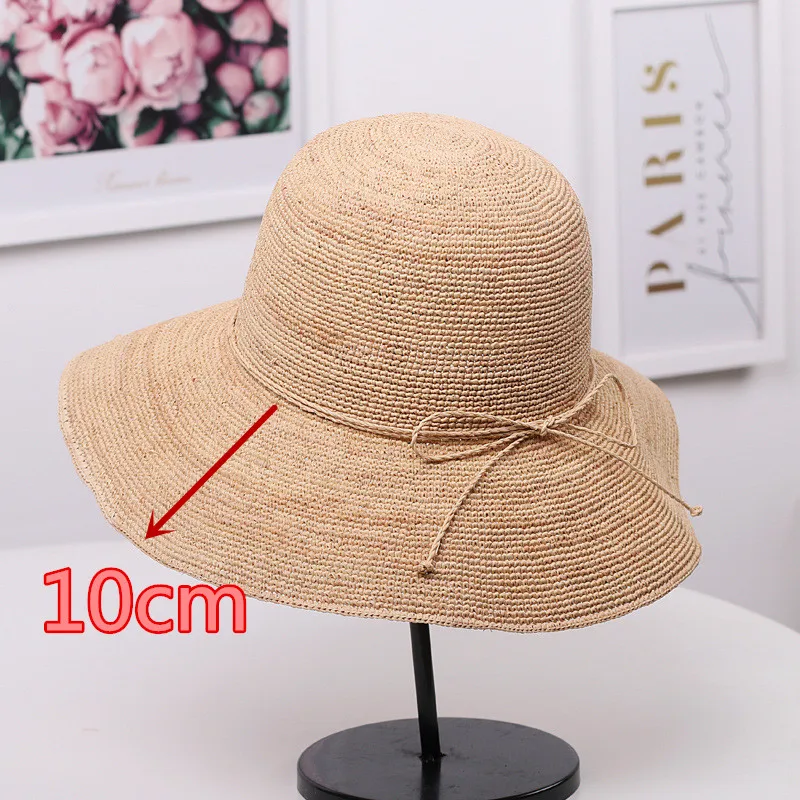 

202105-2509139-9263 ins dropshipping summer handmade crochet fine natural raffia grass holiday sun cap women leisure beach hat