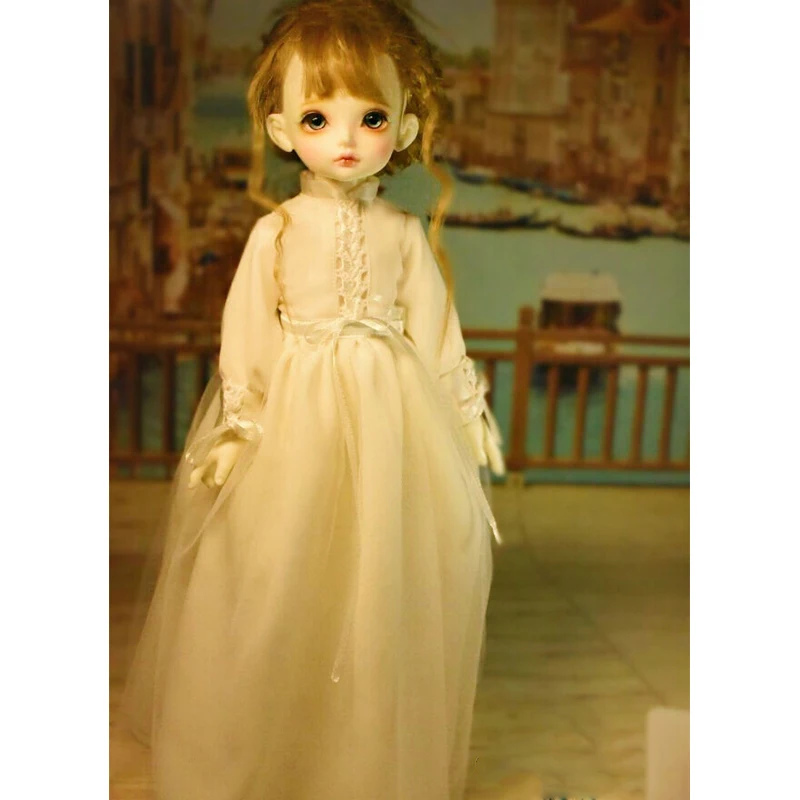 BJD платье BJD шифоновая юбка платье куклы+ украшение волос+ носок для 1/6 1/4 1/3 BJD гигантские аксессуары для детской Куклы костюм белое платье