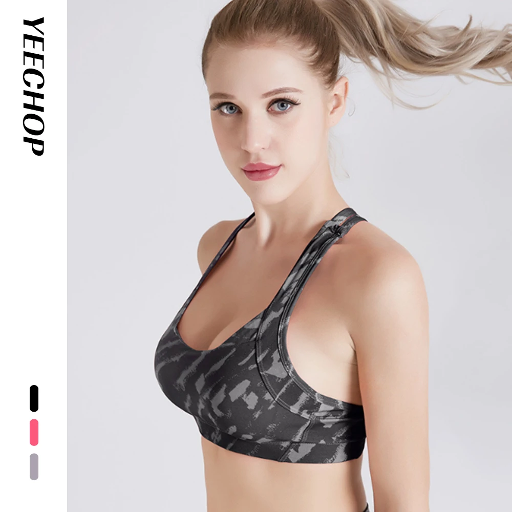 

Women Camo Wireless Seamless Gym Racerback Energy Sports Bra Stretchy Breathable Sweat Wicking Yoga Gym Sport Seamless Top