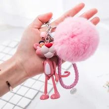 Креативный милый мультяшный розовый озорной пантера маленький розовый Леопардовый брелок подарок автомобильный чехол для телефона висячие украшения