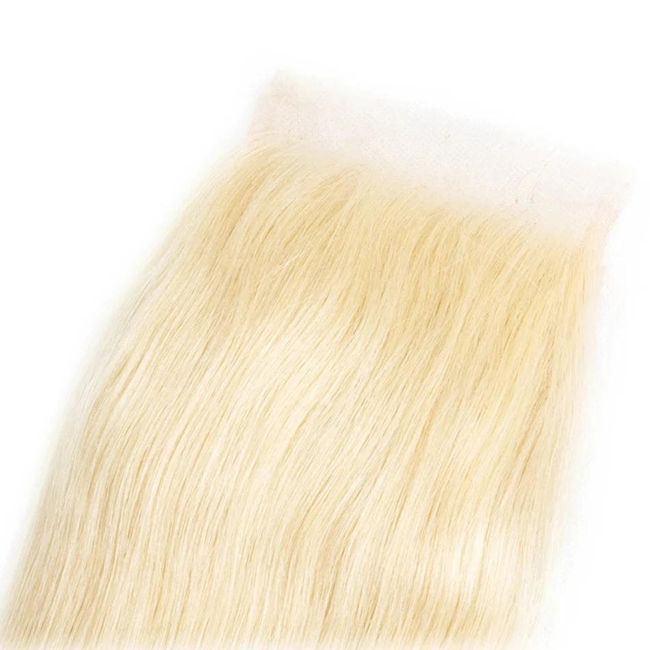 5*5 Silk Top Lace Closure Ash Blonde Silicone Silk Base Human Hair Lace Closure with Baby Hair Remy Human Hair Extensions #613