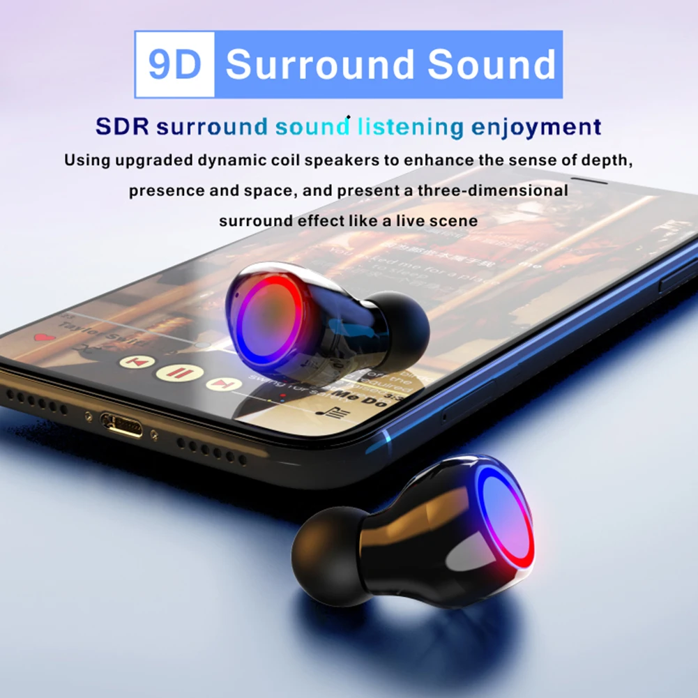 Bluetooth 5 0 Wireless TWS Earphones Touch Control In ear Headset Hifi Noise Cancelling Earpiece Sports Earphones Earbuds