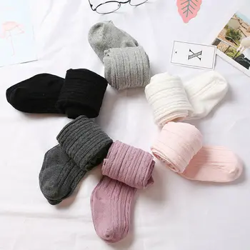 

2020 Newly Toddler Baby Girls Tights Knitted Cotton Warm Solid Long Pants Pantyhose 0-4Y