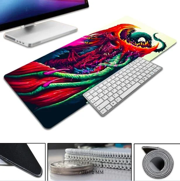 300x600x2mm Самая популярная анимация Hyper Beast Contrle Edition Super grand tapis de souris 900*300*2 мм avec verrouillage bord - Цвет: 300x600x2mm