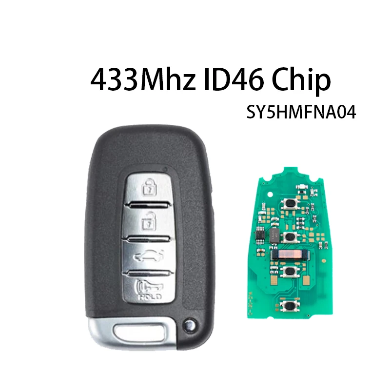 OkeyTech Автомобильный Дистанционный ключ для hyundai акцент, Гетц Elantra Santa 4 кнопки 315/433 МГц бесключевая запись ID46 чип лезвие SY5HMFNA04 - Количество кнопок: Type 1