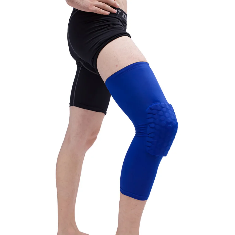 Knee Support Professional Protective Sports Knee Pad Basketball Pads Adult Kneepad Football Knee Brace Support Leg Elbow Protect - Цвет: Синий