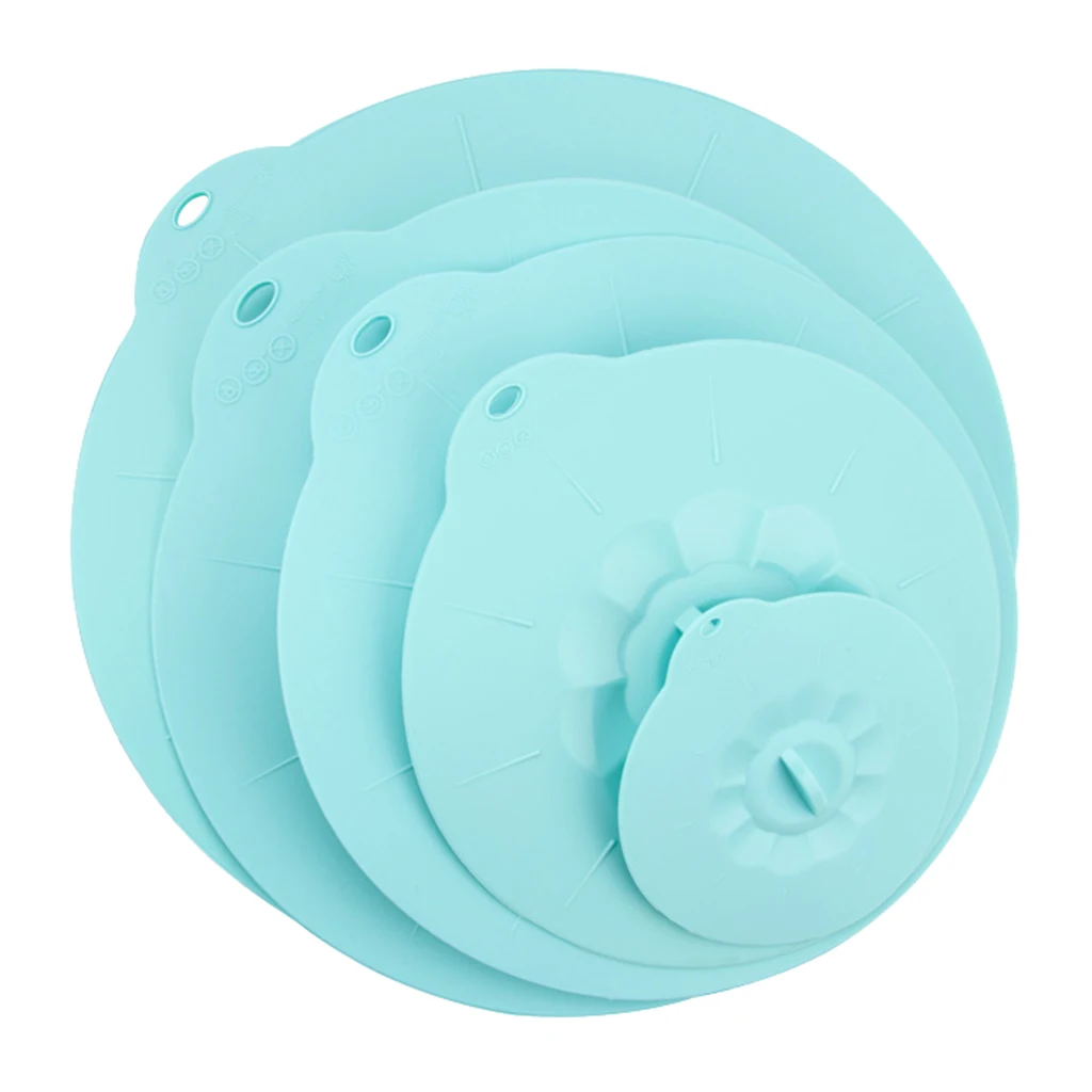 Pack of 5 Silicone Bowl Lids Microwave Cover easy storage Oven Freezer Safe