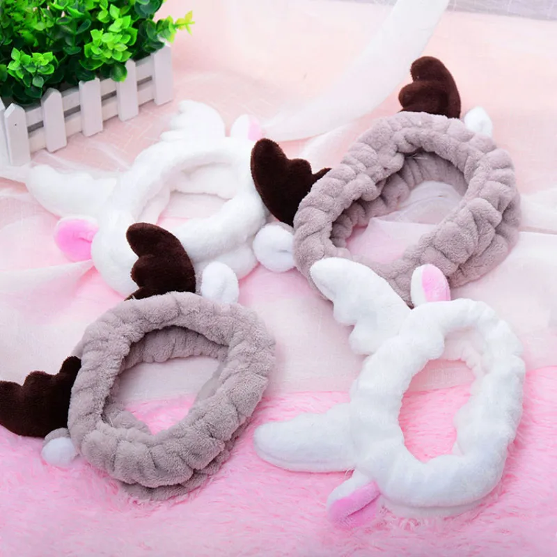 

Women Makeup Wash Face Hairbands Girls Elastic Coral Fleece Bowknot Headbands Headwear Turban Hair Accessories