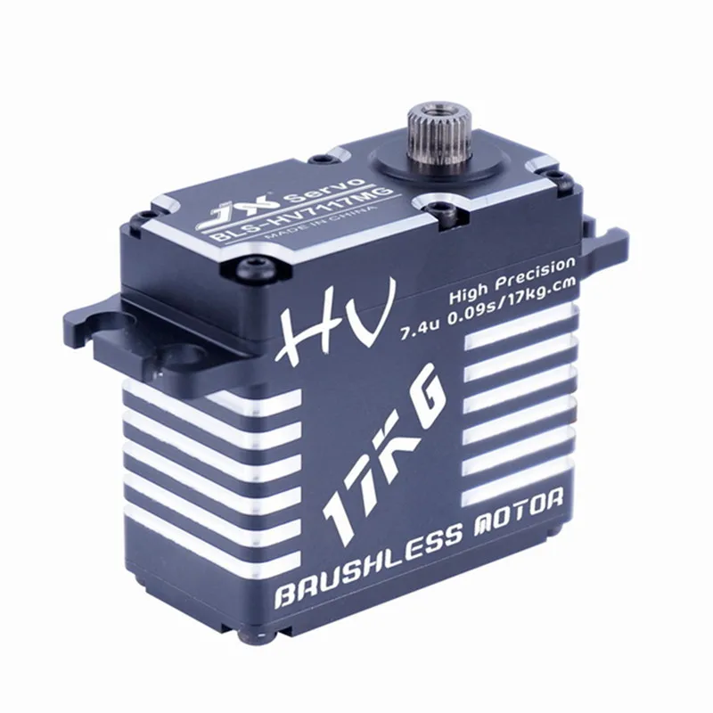 

JX BLS-HV7117MG 17kg HV Steel Gear Full CNC Aluminium Shell Structure Digital Brushless Standard Servo drone aircraft accessorie