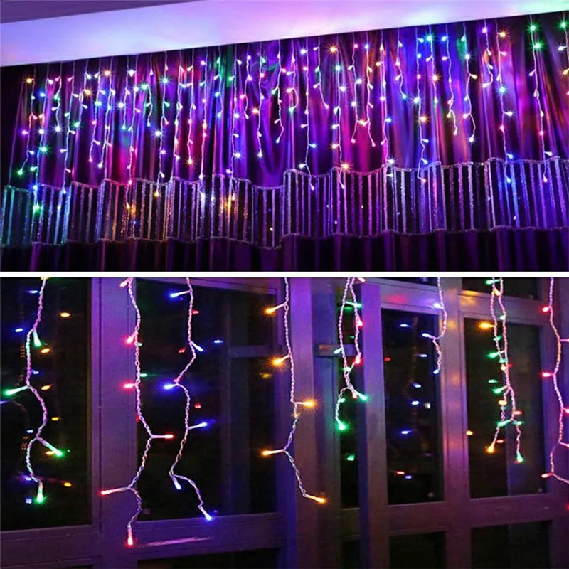 thumbnail image 1 of Decoración navideña 2023 Cortina de luces LED colgantes de 0,4 a 0,6 m, guirnalda de luces de carámbanos para exteriores, decoración de casa para Año Nuevo 2024, 1 of 5