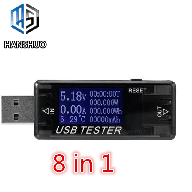 B 8 in 1 8 в 1 QC2.0 3,0 4-30 в электрическая мощность USB Емкость тестер напряжения измеритель тока монитор вольтметр Амперметр - Цвет: B 8 in 1