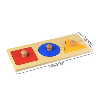

Montessori Round/Triangle/Square Stacking Matching Board Geometry Puzzle Toy Early Educational Tool N1HB