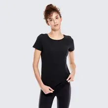 La Isla Женская Пима Хлопок тренировки для фитнеса, с круглым вырезом Повседневная футболка с коротким рукавом