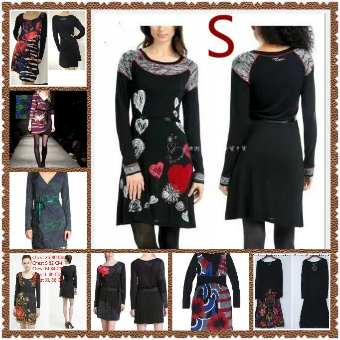 

Spanish D Spring and Autumn Female Dresses Stitching Embroidered Dress