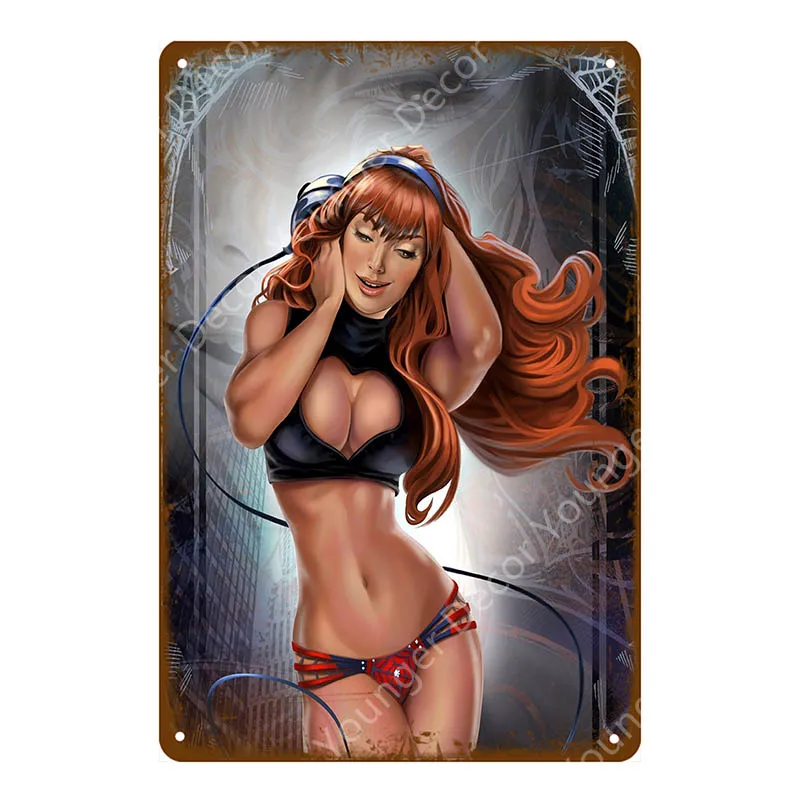 YD2307A Lucky Pin Up Girl оловянные знаки сексуальная леди металлическая доска Настенный декор для бара паба клуба дома комнаты плакат ретро металлическая картина YA032 - Цвет: YD2307A