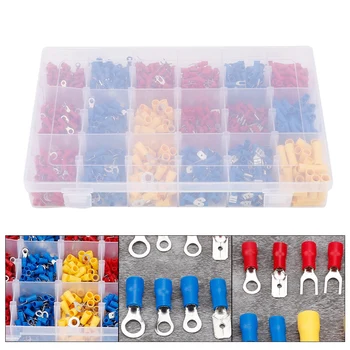 

Rubber Insulated Connector 1200PCS Rubber Insulated Cold-Pressed Terminal Assorted Wiring Connectors Insulated Terminal