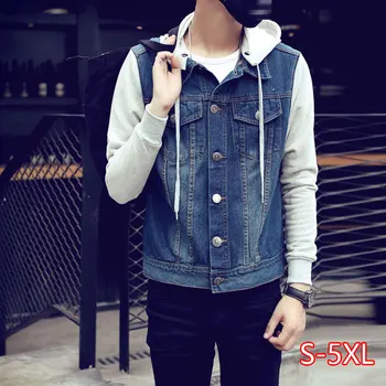 

2020 Men's Denim Jacket Korean Denim Jacket Detachable Hooded Jacket Men's Jacket Large Size