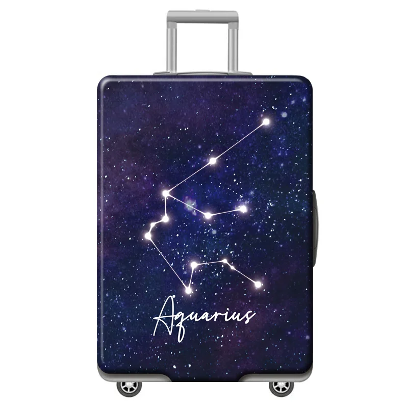Aquarius Twelve Constellation уникальный чемодан пылезащитный чехол Новинка 12 багажный Защитный чехол эластичные пылезащитные Чехлы 18-32 дюймов дорожные аксессуары - Цвет: Aquarius
