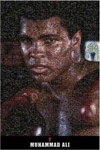 Красный MuhammadAli Шелковый плакат декоративной живописи обои 24x36 дюймов - Цвет: Красный