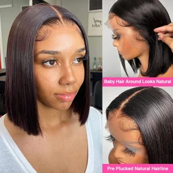 MISNEY Bob Wig Short Lace Front Human Hair Wigs Remy Brazilian Straight Bob Wigs For Women Human Hair 4X4/13X4 Lace Frontal Wig