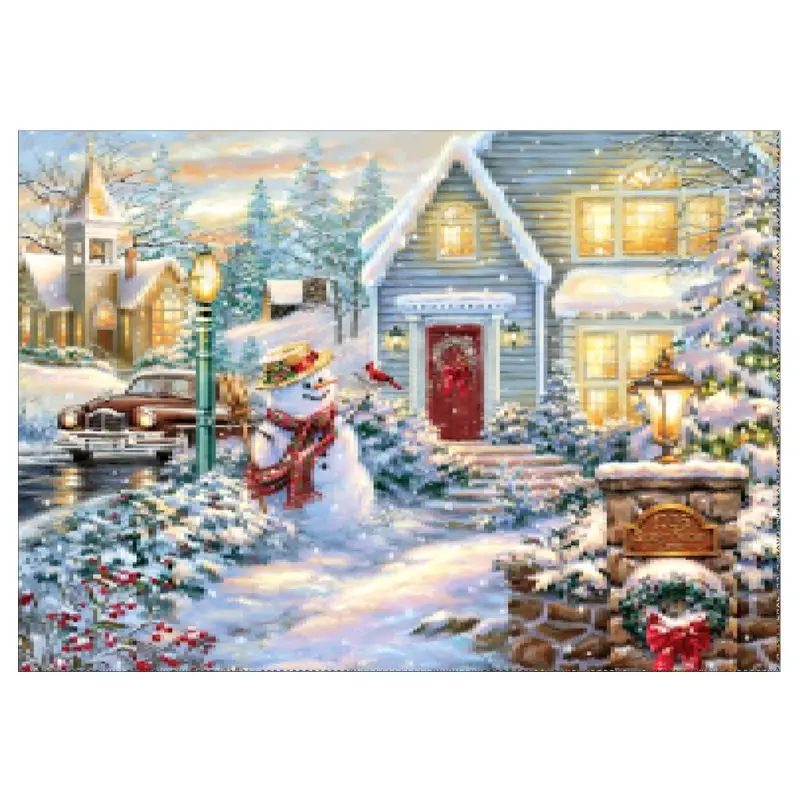 4 Pack Christmas Snow Scene 5D DIY Diamond Painting Kits Full Drill Rhinestone Embroidery Cross Stitch Home Decor Craft