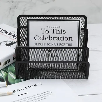 

Mesh Desk Organizer File Storage Folder Holder Rack Metal Paper Tray Office Organiser Bookends Office Book Holder