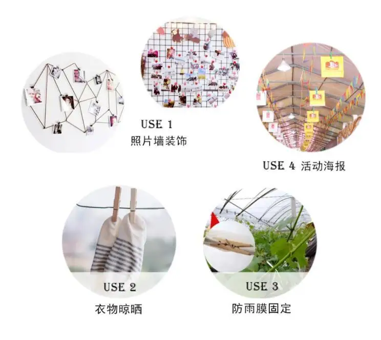 Wooden Clips 10 Pcs Decorative Natural Wooden Photo Paper Clothespin Craft Clips Portable Wood Clamp Stationery organizer holder