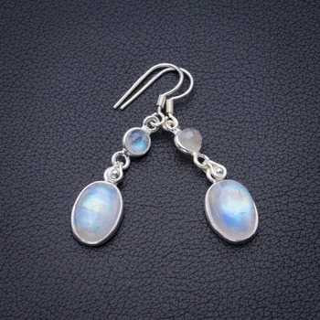 

Natural Rainbow Moonstone Handmade 925 Sterling Silver Pendant 1.75" D3206