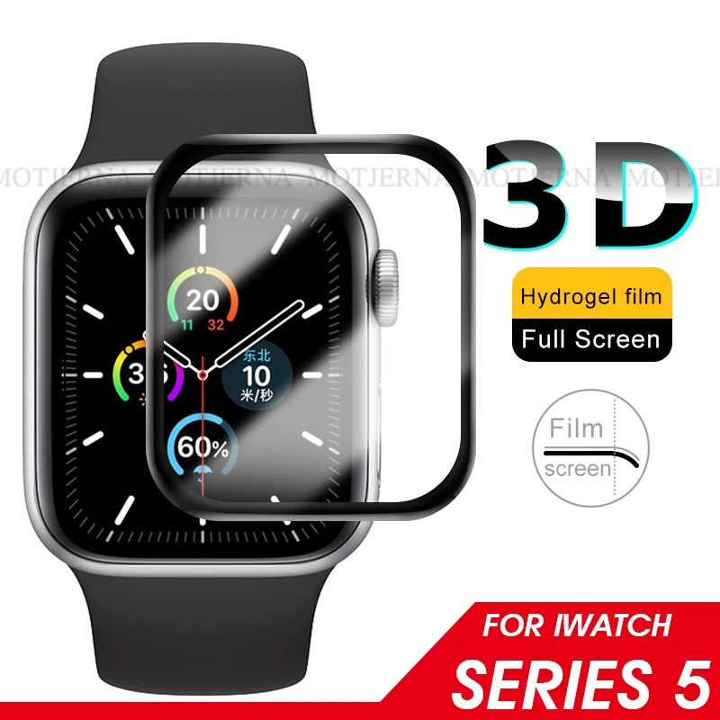 

3D Tempered Glass For Apple Watch Series 5 Full Cover Screen Protector Protective Film For iwatch 44mm 40mm Glass Flim
