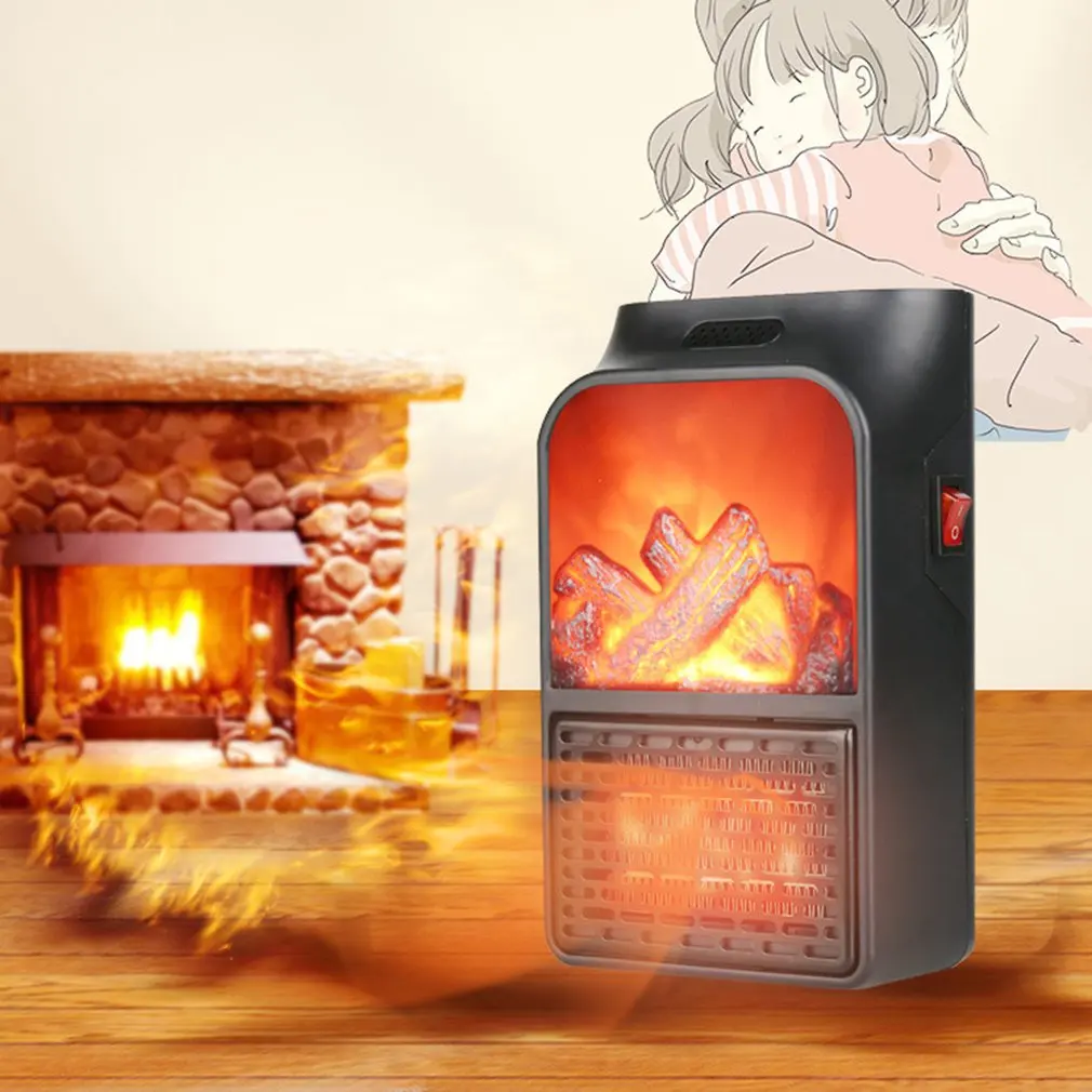 

Creative Mini Home Flame Heater Flame Simulation Mini Heater Fan Portable Desktop Heater Hot Air Fan