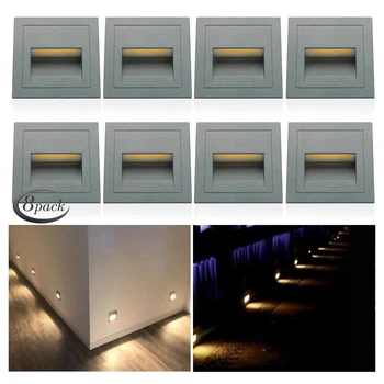 

Led Step Stair Lights IP65 Waterproof Outdoor Footlight Recessed Corner Wall Lamp Exterior Garden Home Decor AC220V Porch Light