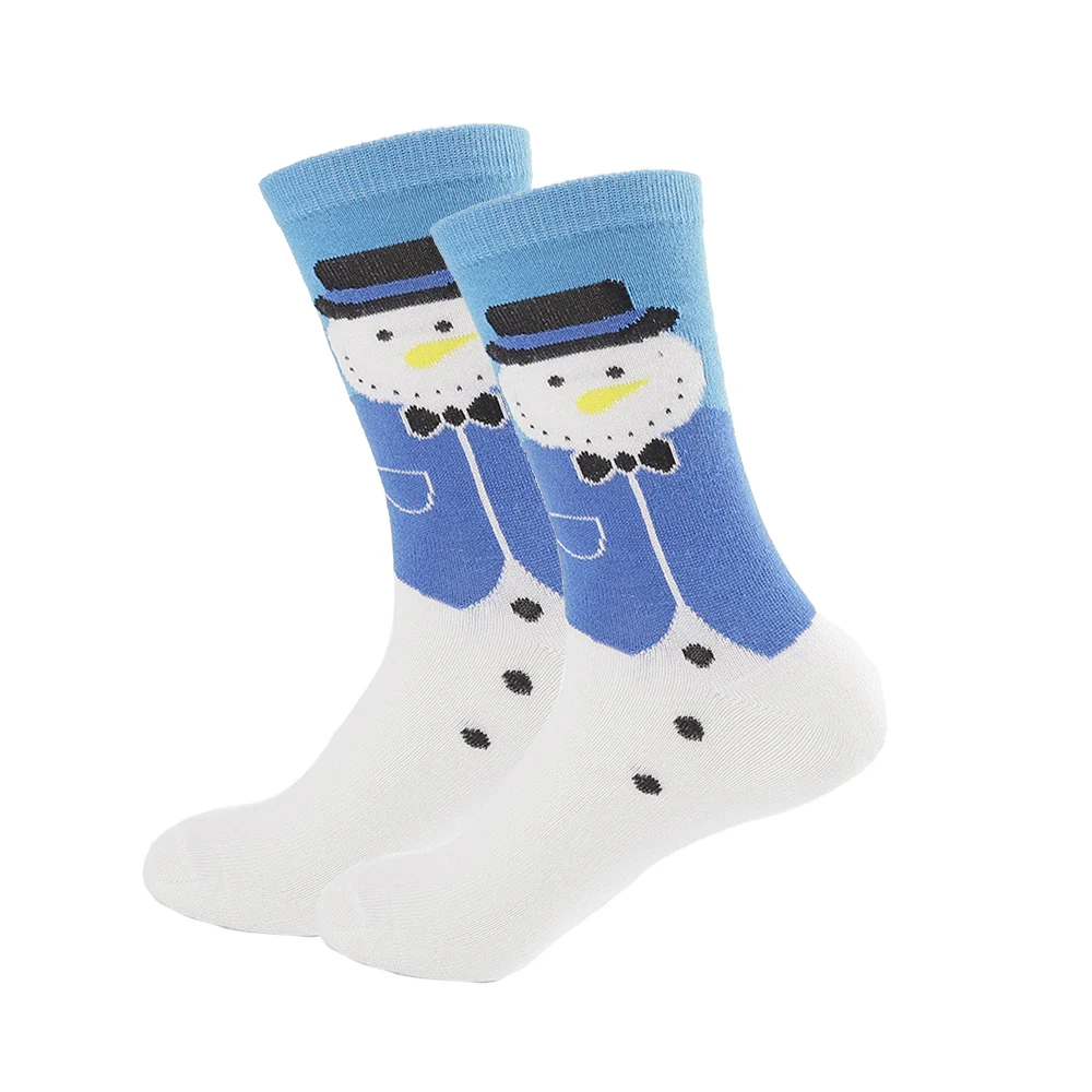 Женские носки, модные рождественские носки из чесаного хлопка, теплые зимние мягкие носки с изображением новогоднего Санта-Клауса, рождественской елки, носки с изображением снежного лося, подарок - Цвет: 9