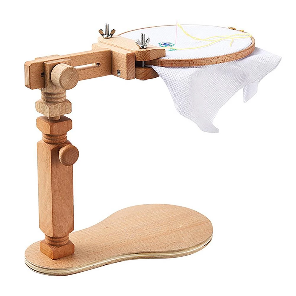 Herramienta de costura, aro de bordado redondo de madera, soporte de escritorio ajustable, bastidor de punto de anillos|Tejido de punto cruz| - AliExpress