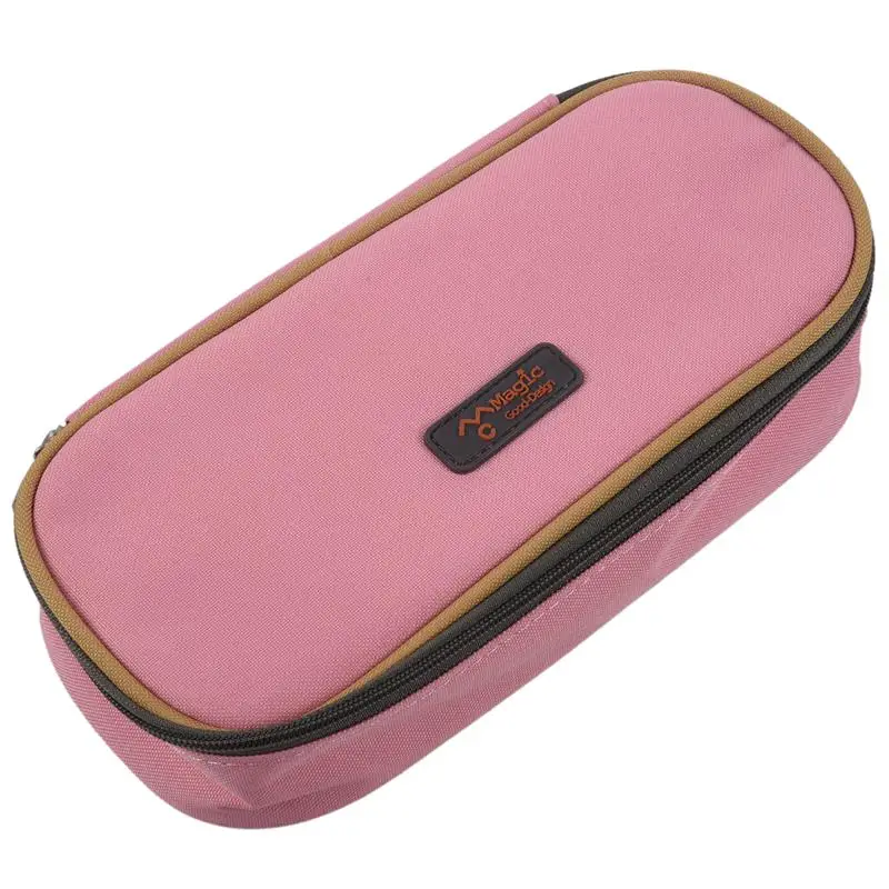 

Big Capacity Multifunction Canvas Pencil Case Bag Storage Organizer Pencil Case- ( Pink)