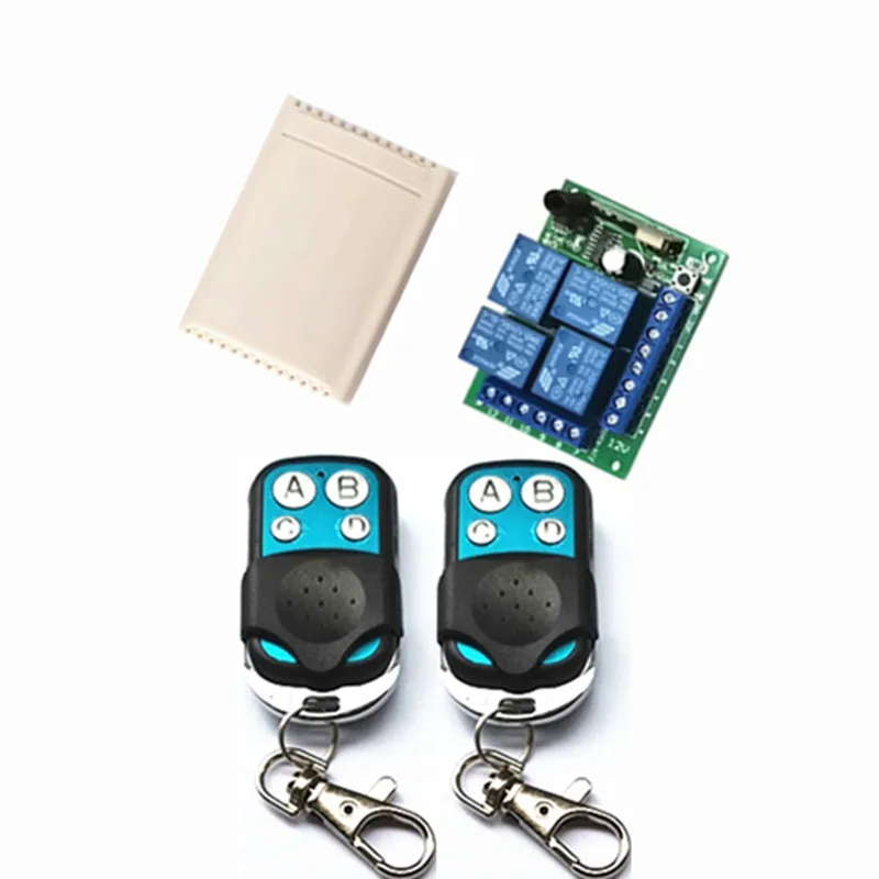 433M Switch Module Board 5V 4-way with Copy-Type 4-Button Remote Controller