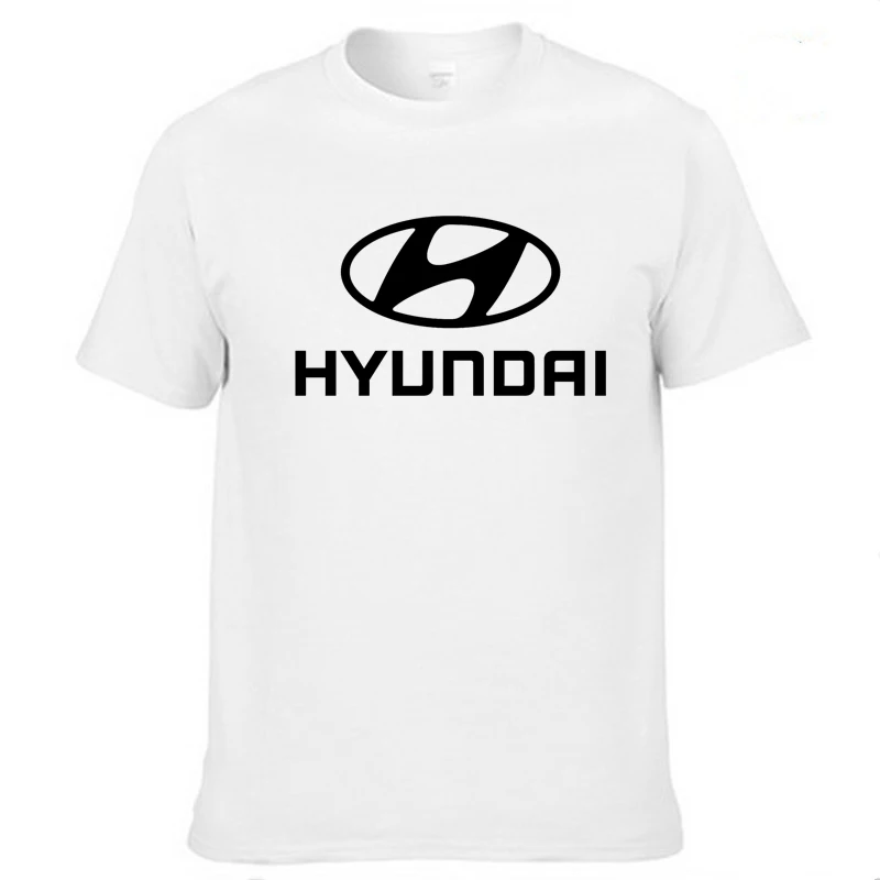 Мужская футболка с коротким рукавом с логотипом автомобиля hyundai летняя повседневная мужская однотонная хлопковая Футболка модная мужская одежда Harajuku - Цвет: 802
