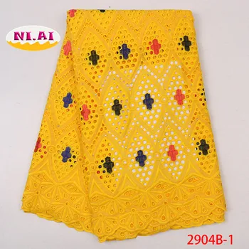 

Yellow Silk Milk French Lace Fabric 5Yards Nigerian Lace Fabrics For Wedding 2020 High Quality Nigerian Lace Fabric NA2904B-2