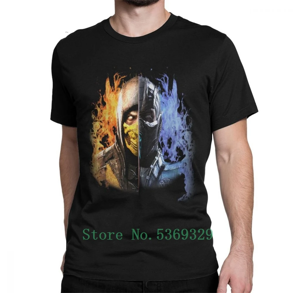 

Men Mortal Kombat X Tees Scorpion Vs Sub Zero Mkx Liu Kang Printed Fighting Game T Shirt Clothes Popular T-Shirt 100% Cotton