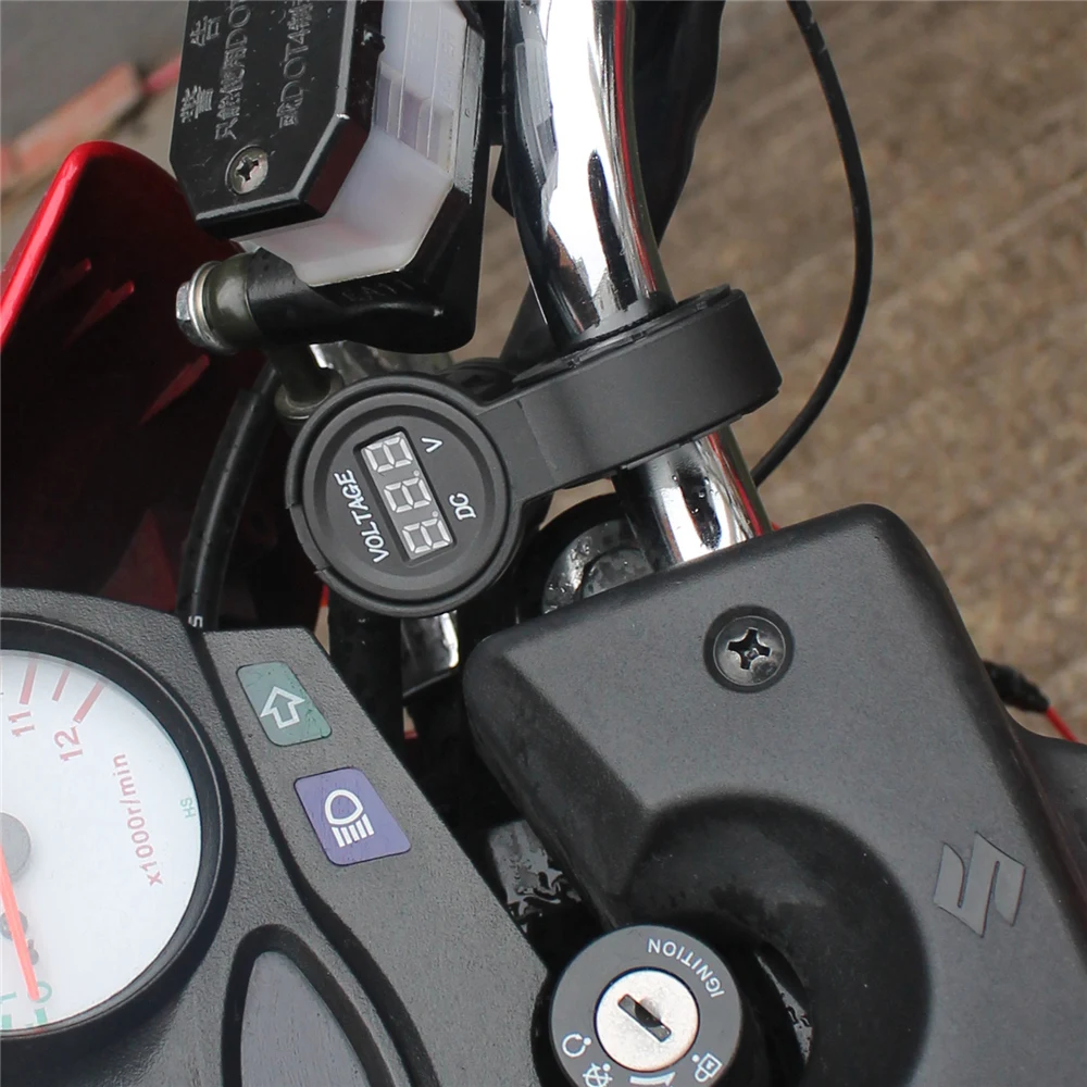 Водонепроницаемый Мотоцикл 6-30 в Измерение постоянного напряжения, защита от короткого замыкания Вольтметр для ATV снегоходов аксессуары