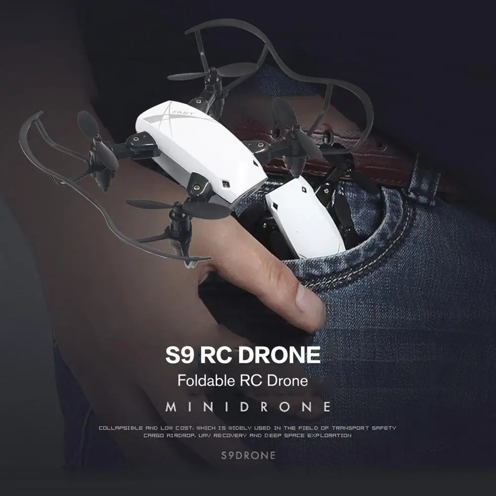 S9 2,4G мини складной Дрон 360 градусов флип один ключ возврат Безголовый режим H/L переключатель скорости RC Квадрокоптер с светильник
