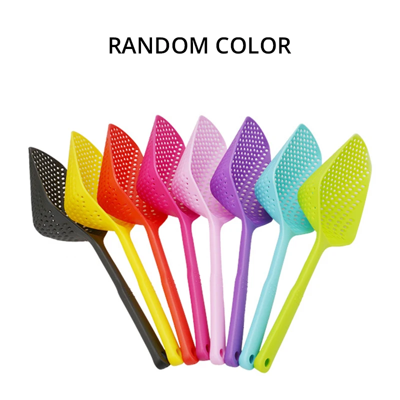 厨房小工具环保尼龙大漏勺捞面隔水勺塑料冰铲 不粘过滤沥水漏勺_C4_25