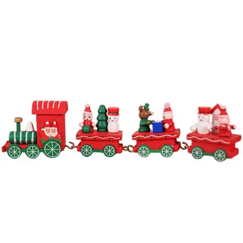 

Christmas Decoration Mini Christmas Wooden Train Decoration Santa Claus Gifts Wooden Christmas Toy Train