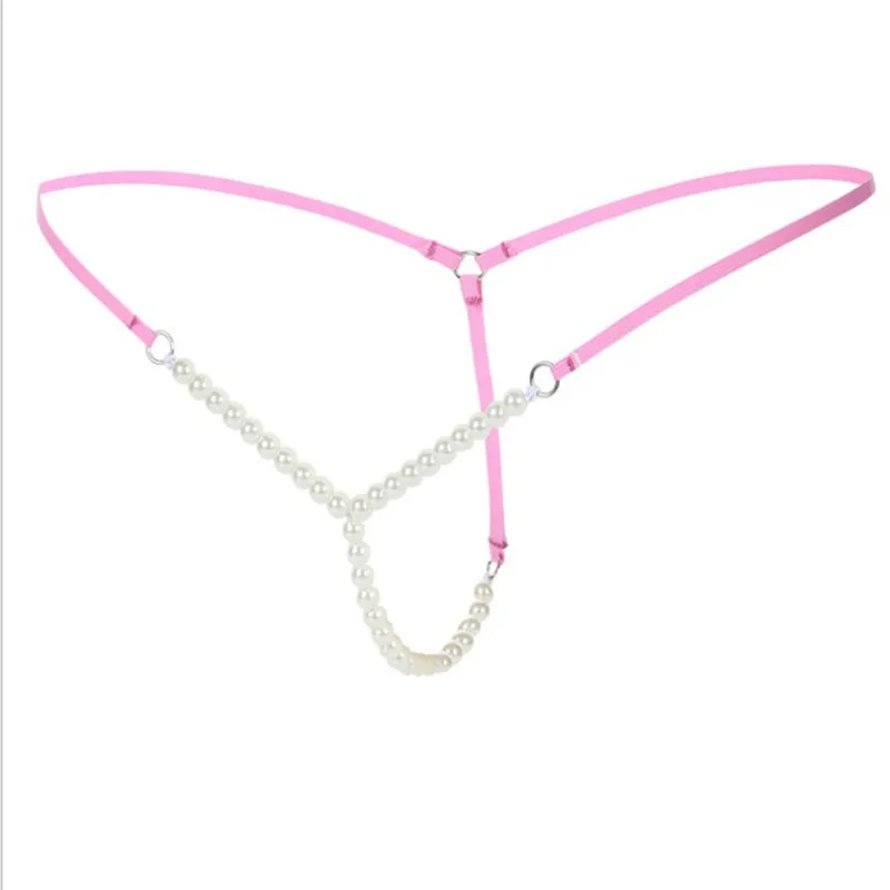 Сексуальные женские стринги с жемчугом женское Бесшовное нижнее белье